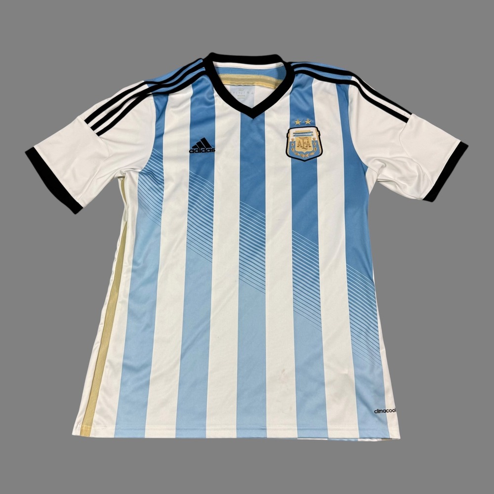 Adidas 2013-2015 Argentina National‎ Football Team Home Jersey Men's Large FLAW